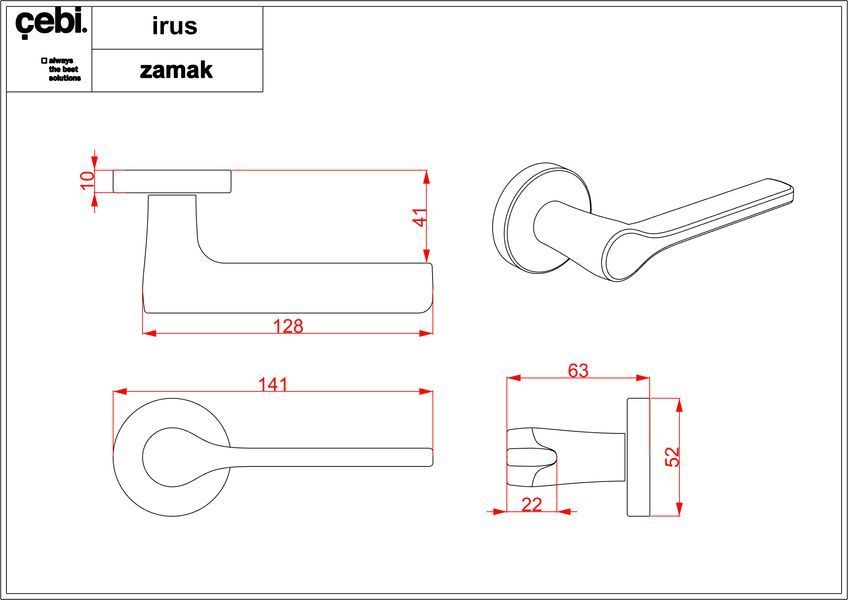 Ручка IRUS PC24 - Чорний матовий 10005 фото